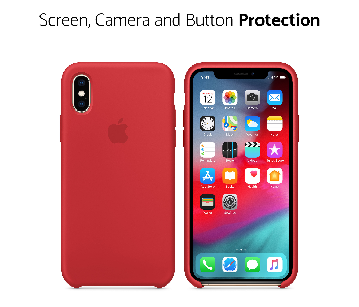 IQ Silicone Case Protector for Apple Iphone XS Max - Cardinal Red 2 in UAE