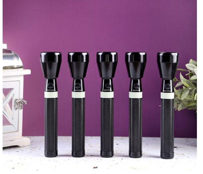 Krypton KNFL5142 5 in 1 Rechargeable LED Flash Light - Black 4 in OMAN
