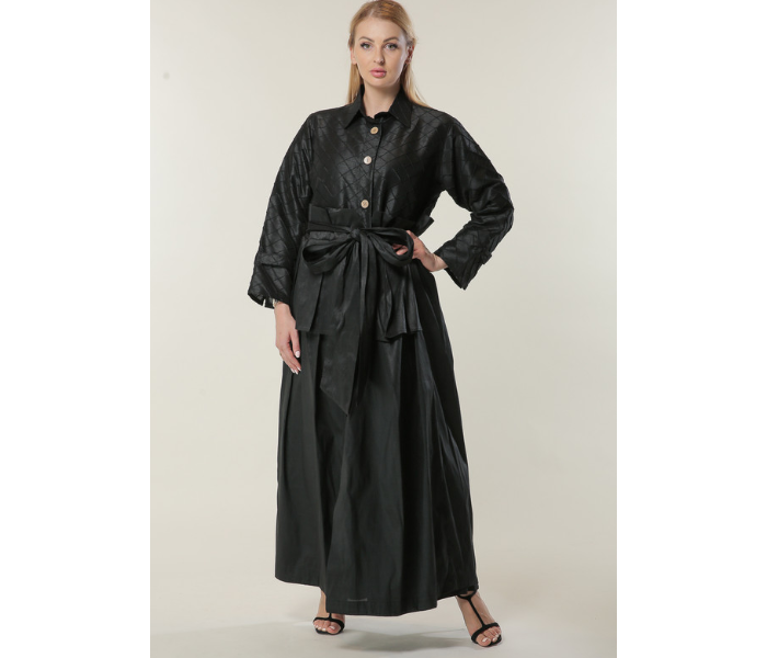 Moistreet Extra Large Uniquely Styled Abaya -Black 1 in UAE