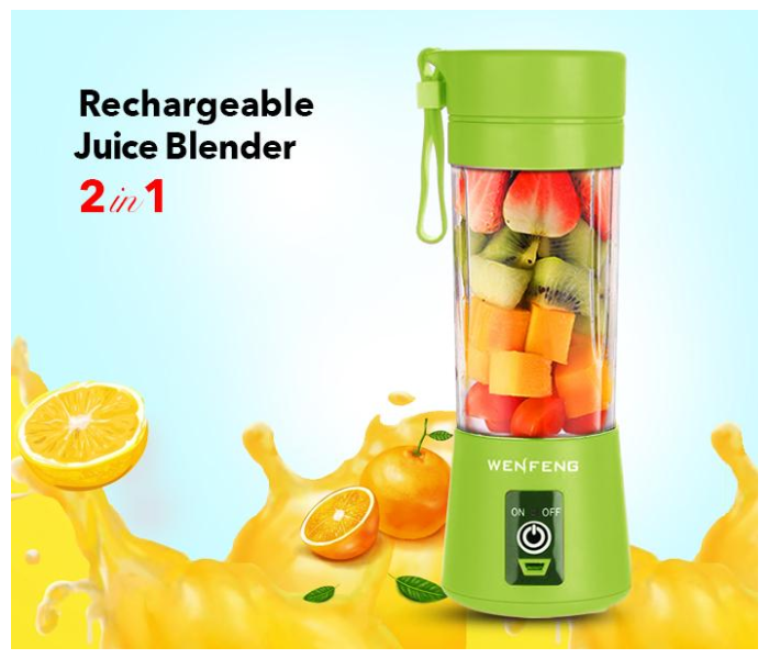 Portable Rechargeable Juice Blender 6B with USB Charger JA016 - Green-img2143079124
