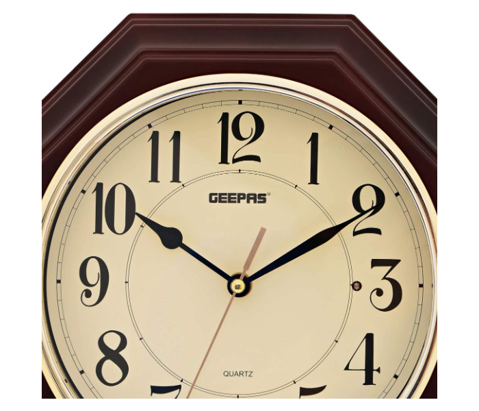Geepas GWC4810 Pendulum Wall Clock Taiwan Movement - Brown 4 in UAE