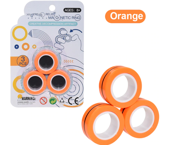 Magnetic Fun Spin Relief Stress Finger Game Attention Roller Ring - Orange 1 in OMAN