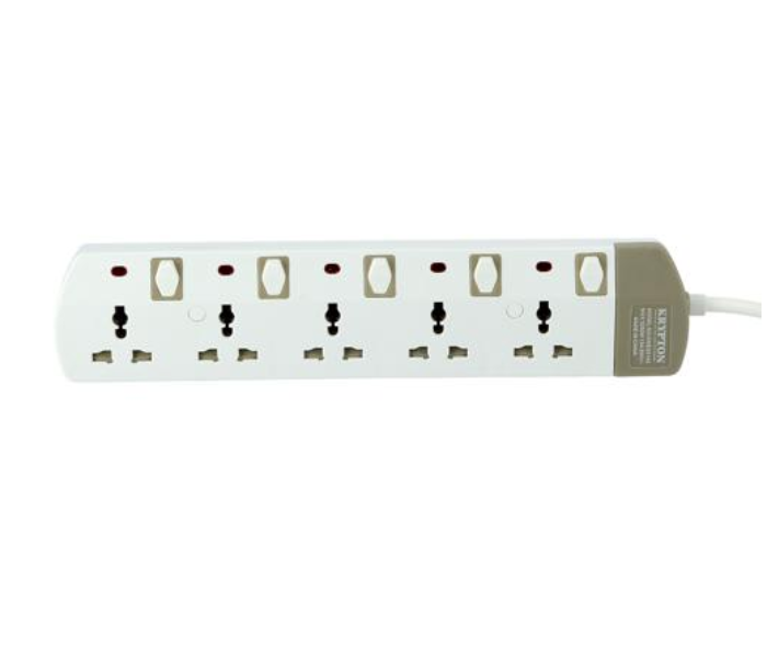 Krypton KNES5145 3Metre 5 Way Extension Socket - White 4 in OMAN