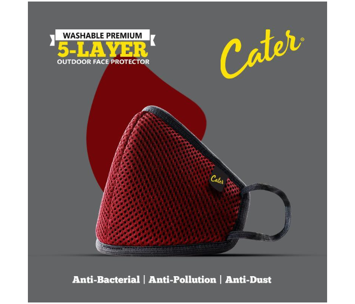 Cater CR95 5 Layer Face Mask - Maroon 1 in UAE