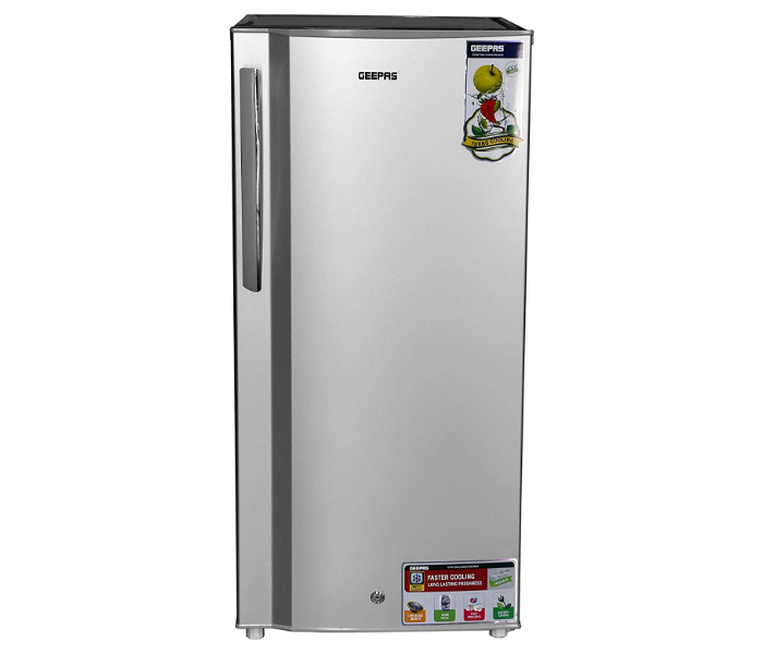 Geepas GRF2059SPE 220 Litres Defrost Single Door Refrigerator - Silver 1 in UAE