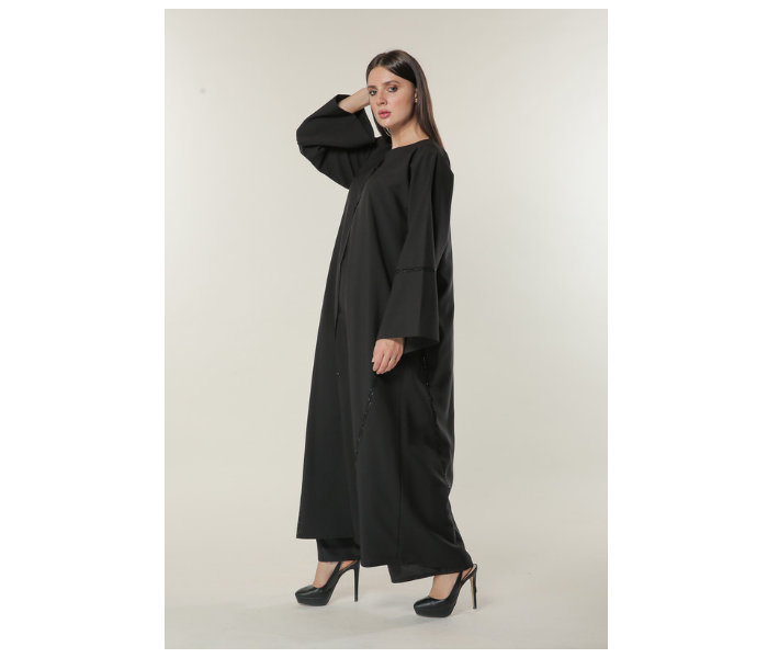 Moistreet Extra Large Black Formal Abaya with Handwork 2 in UAE
