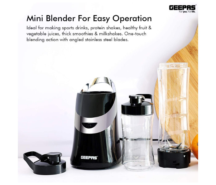 Geepas GSB44020 Personal Blender Smoothie Milkshake Maker - Transparent 3 in UAE