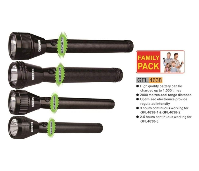 Geepas GFL4638 4 In 1 Pack Rechargeable Led Flash Light 2 in UAE