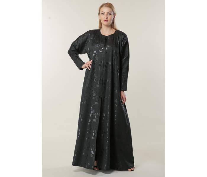 Moistreet Extra Small Black Jaquard Abaya 1 in UAE