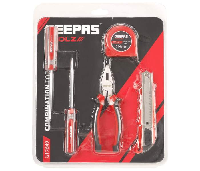 Geepas GT7649N 5 Pcs Combination Tool Set Red, Black 4 in OMAN