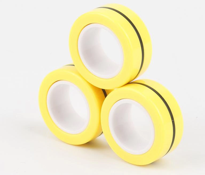 Magnetic Fun Spin Relief Stress Finger Game Attention Roller Ring - Yellow 4 in UAE