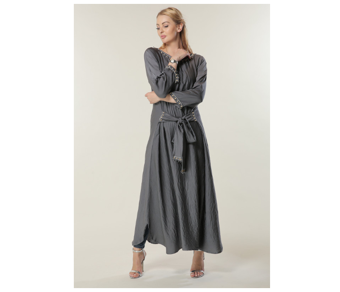 Moistreet Medium Grey Kaftan 2 in UAE