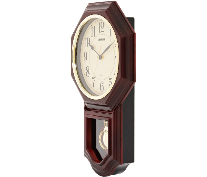 Geepas GWC4810 Pendulum Wall Clock Taiwan Movement - Brown 2 in UAE