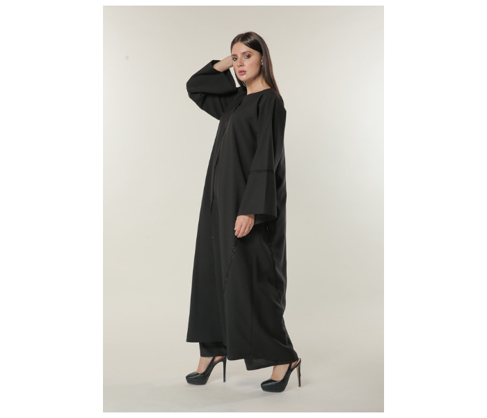 Moistreet Small Black Formal Abaya with Handwork 2 in UAE