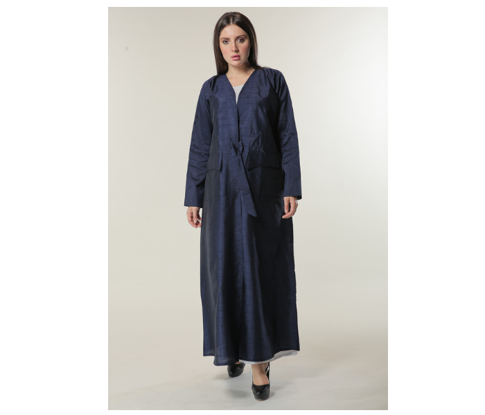 Moistreet Medium Navy Abaya Set with White Under Abaya 2 in UAE