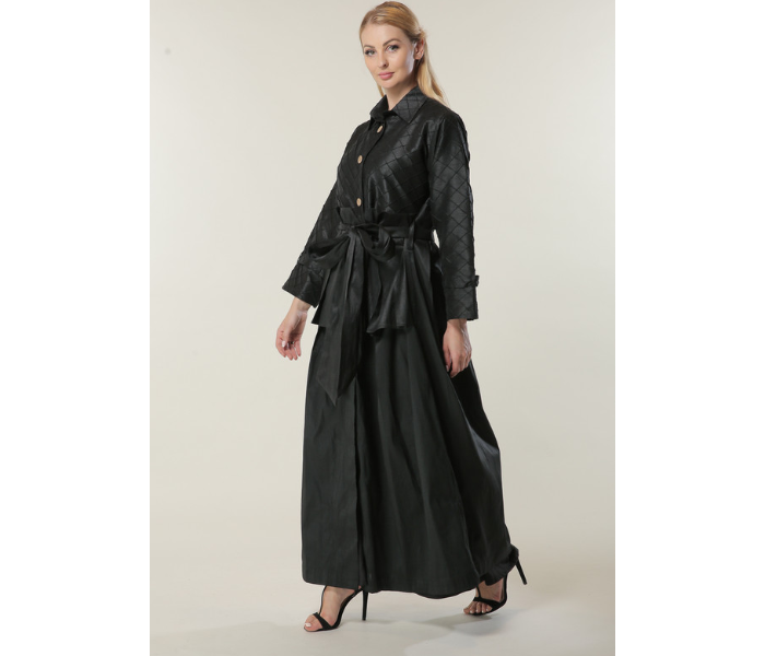 Moistreet Large Uniquely Styled Abaya - Black 2 in UAE