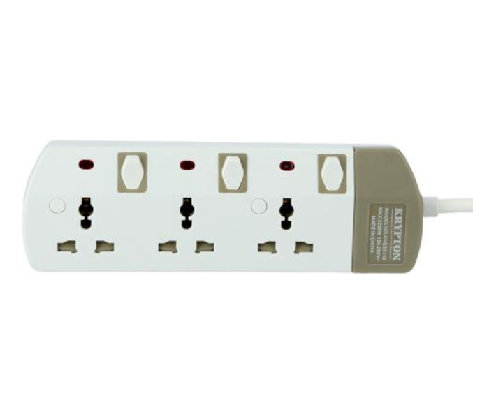 Krypton KNES5143 3Metre 3 Way Extension Socket - White 4 in UAE