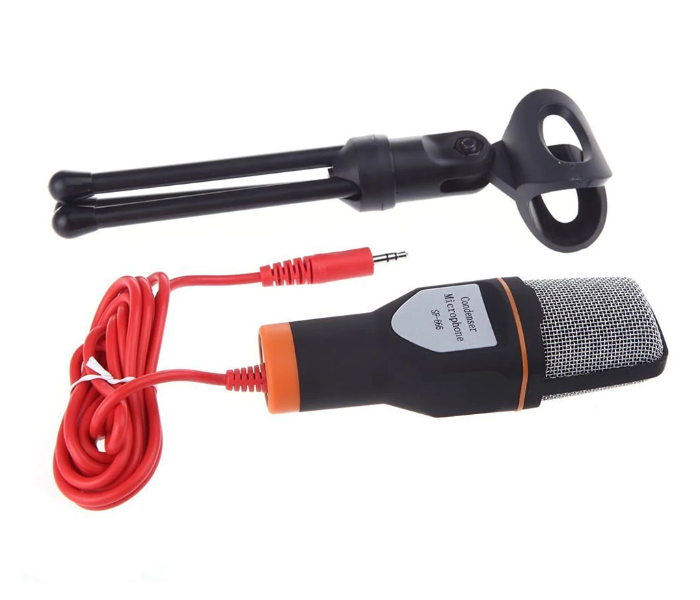 New Condenser Microphone 3.5mm Plug Home Stereo Mic Desktop Tripod Podcast Recording - Black 6 in UAE