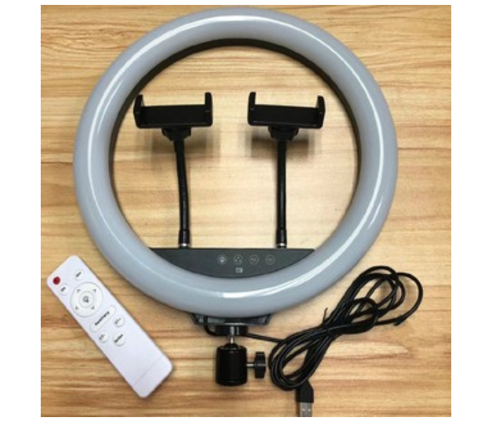 TikTok LC-328 13 Inch Ring Led Photo Selfie Beauty Light With Touch Remote Control Dual Mobile Phone Position Fill Light 5 in UAE