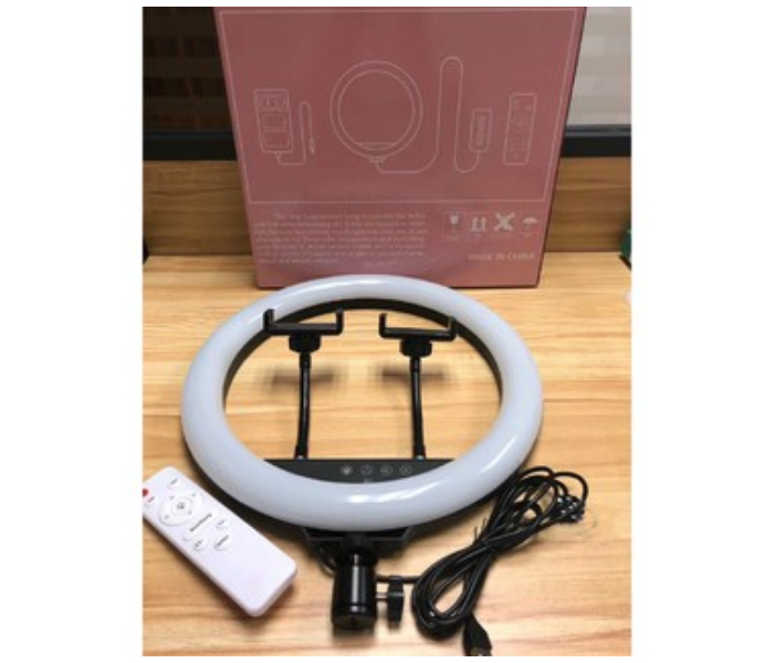 TikTok LC-328 13 Inch Ring Led Photo Selfie Beauty Light With Touch Remote Control Dual Mobile Phone Position Fill Light 4 in UAE