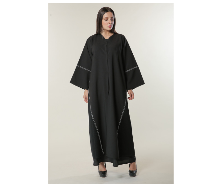 Moistreet Double XL Black Abaya with Handwork 1 in UAE