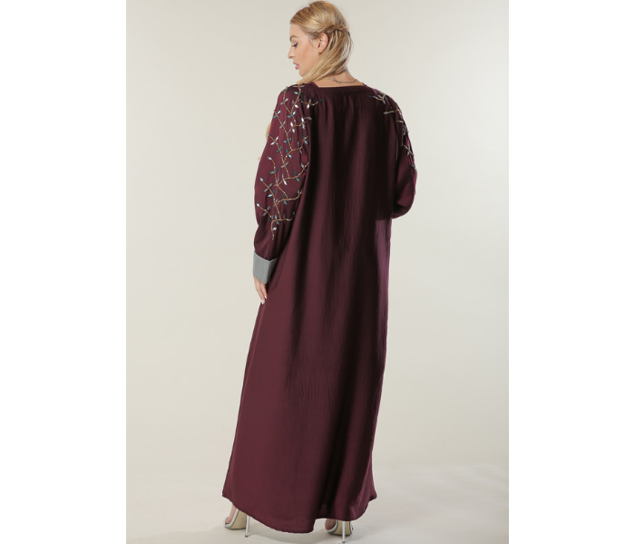 Moisteert Small Maroon Abaya with Handwork 3 in UAE