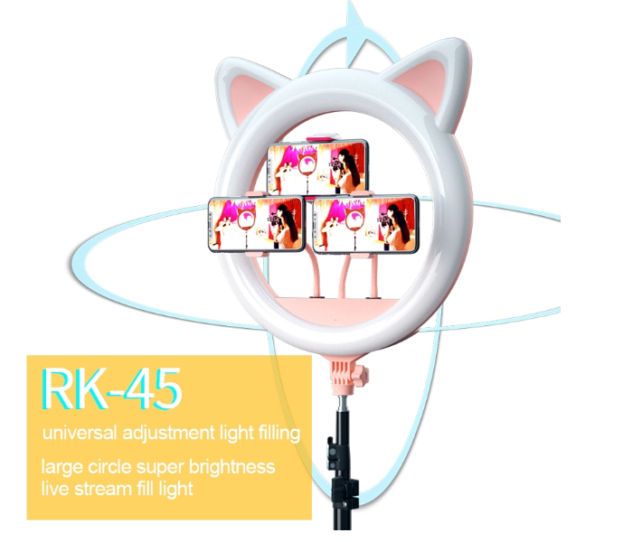 TikTok RK45 20-Inch Ring-Shaped On-Site Fill Light Large Aperture Anchor Beauty HD Lights Cute Cat Ears 1 in UAE