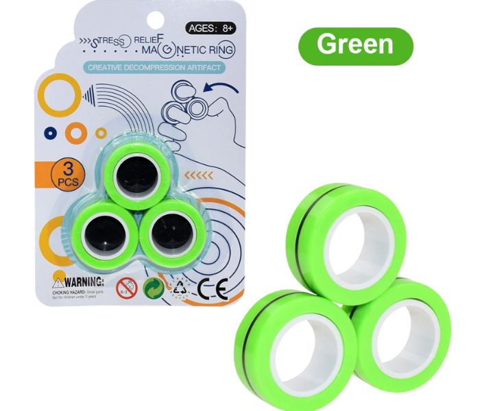 Magnetic Fun Spin Relief Stress Finger Game Attention Roller Ring - Green 1 in UAE