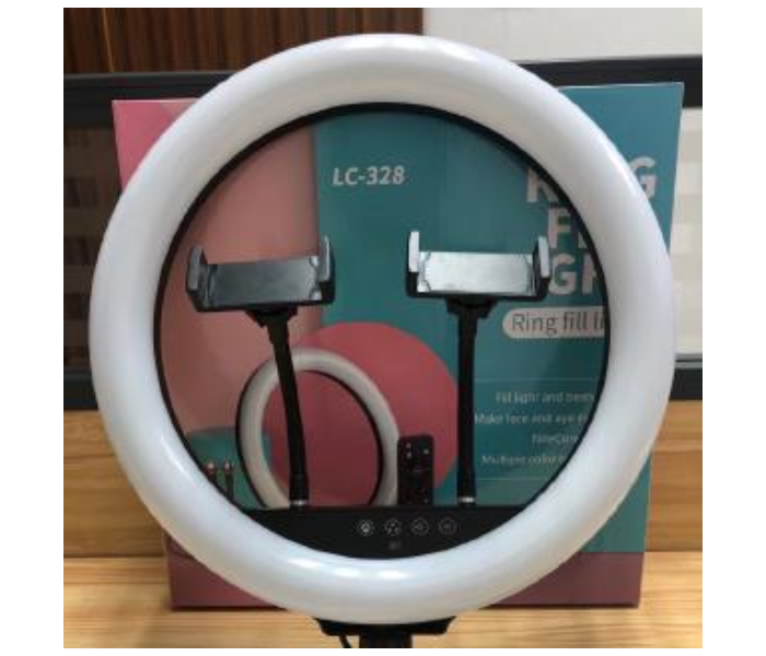 TikTok LC-328 13 Inch Ring Led Photo Selfie Beauty Light With Touch Remote Control Dual Mobile Phone Position Fill Light 3 in UAE
