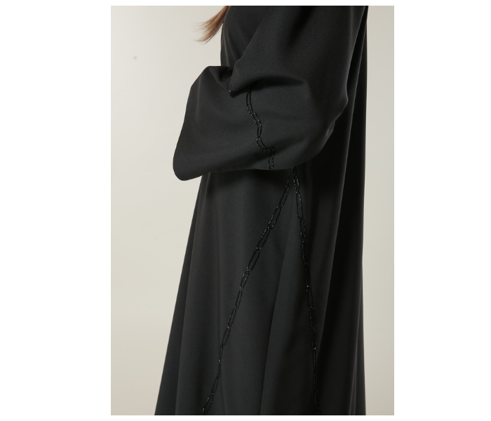 Moistreet Extra Small Black Formal Abaya with Handwork 4 in UAE