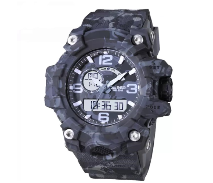 S Shock Casual Sports Watch Waterproof for Men - Army Black 4 in KSA