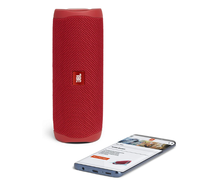JBL Flip 5 Portable Waterproof Bluetooth Speaker - Red 3 in UAE