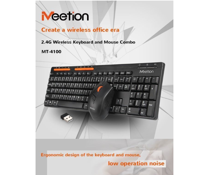 Zoom MeeTion Pubg 4100 2 in 1 Wireless Keyboard Mouse combo Gaming Kit - Black 2 in OMAN