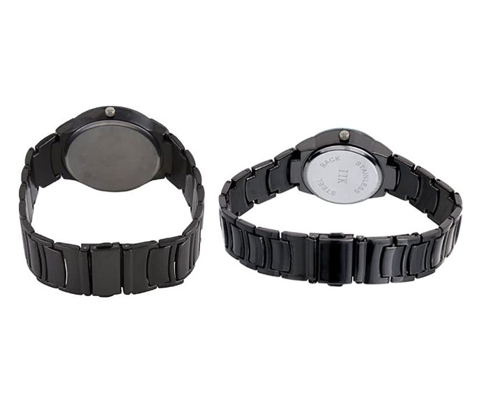 Analogue Black Dial Couple Watch - Black 3 in UAE