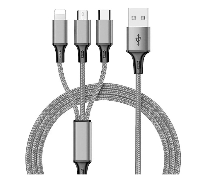 GoSmart G3I1USBCS 3 in 1 USB Cable - Silver 2 in UAE