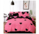 AMH 6 Pieces Striped Design Cotton Double Size Bed Sheet with Quilt Cover & Pillow Case - Pink and Black 1 in UAE