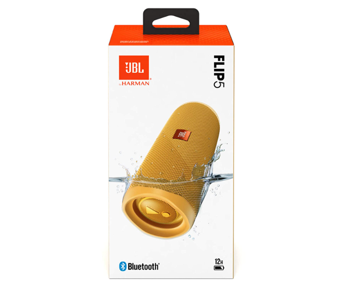 JBL Flip 5 Portable Waterproof Bluetooth Speaker - Yellow 7 in UAE