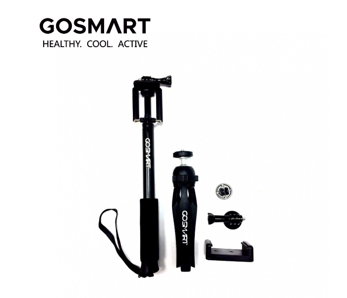 GoSmart GS3N1SS 3 In 1 Selfie Stick - Black 2 in UAE