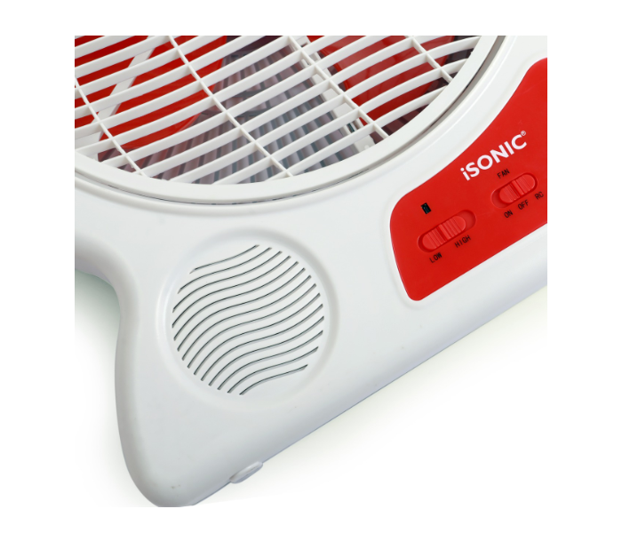 Isonic IF330 12 Inch Rechargeable Fan with Remote – White and Red 4 in KSA