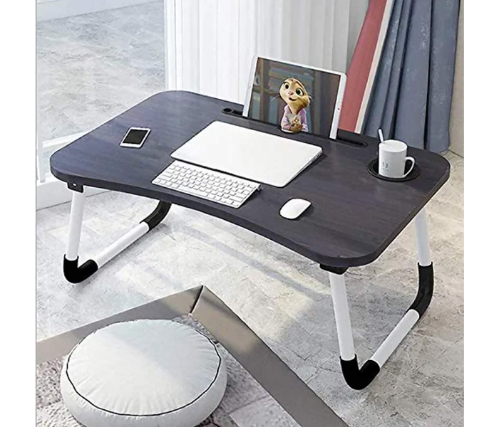 In House Wood Folding Laptop Table - Black 2 in UAE