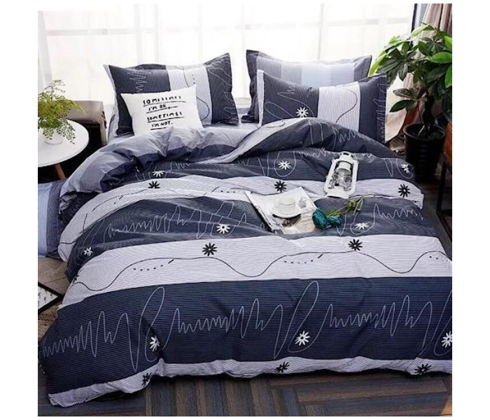6 Pieces High Quality Cotton Double Size Bed Sheet with Quilt Cover and Pillow Case – Aqua Blue 1 in UAE