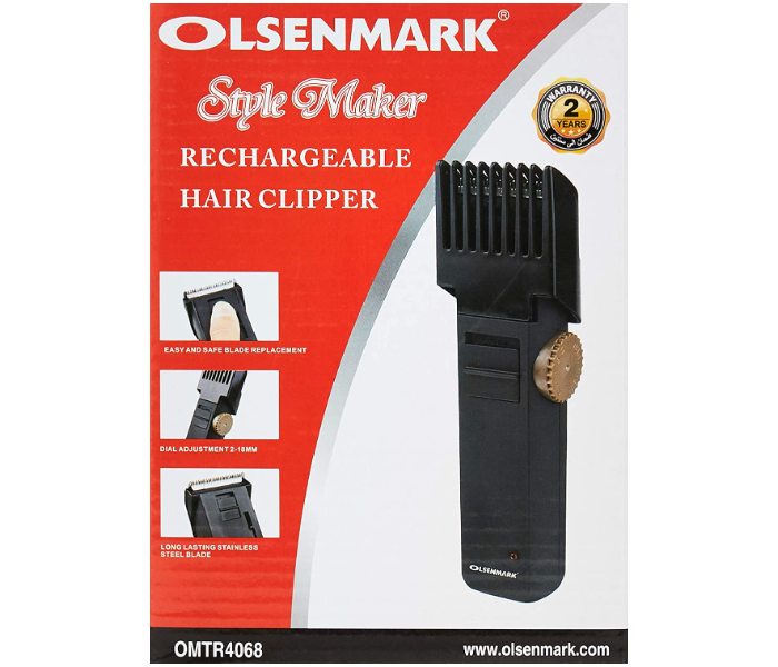 Olsenmark OMTR4068 Rechargeable Hair and Beard Trimmer - Black 6 in UAE
