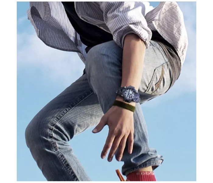 S Shock Casual Sports Watch Waterproof for Men - Army Black 6 in KSA