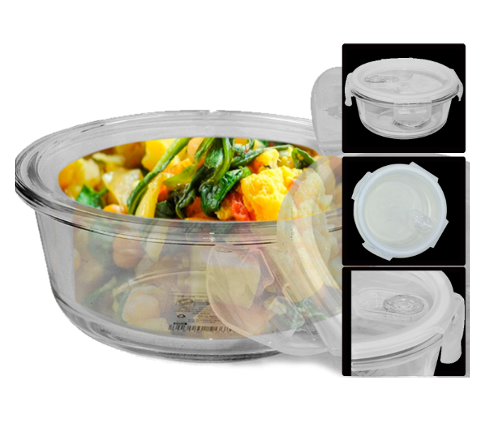 YN133 Microwave Heat Resistant 950ml Glass Bowl with Cover 1 in UAE
