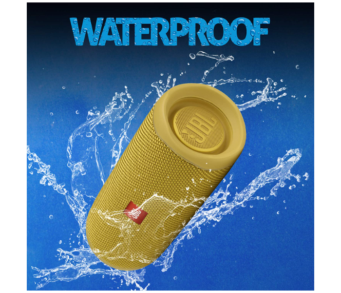 JBL Flip 5 Portable Waterproof Bluetooth Speaker - Yellow 4 in UAE
