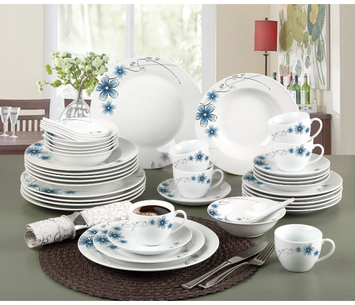 RYB 103HHL00675 E11-060266 Royal Blue Ceramic Dinner Set Regular 42 pcs - Blue 1 in UAE