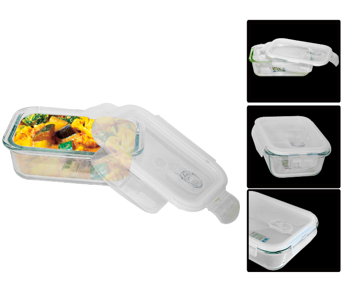 YN135 Microwave Heat Resistant 370ml Glass Bowl with Cover 1 in UAE