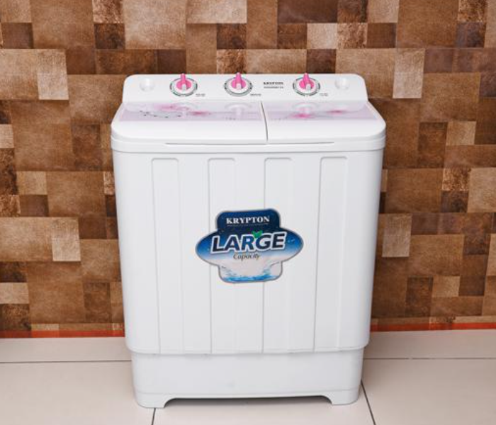 Krypton KNSWM6124 7.5 Kg Semi Automatic Washing Machine - White 5 in OMAN