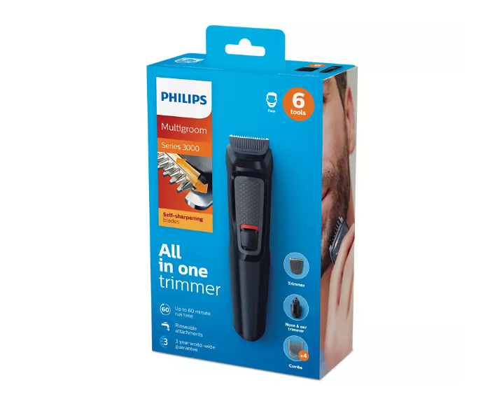 Philips MG3710/13 Series 3000 6-In-1 Multi Grooming Kit For Beard With Nose Trimmer Attachment - Black 5 in UAE