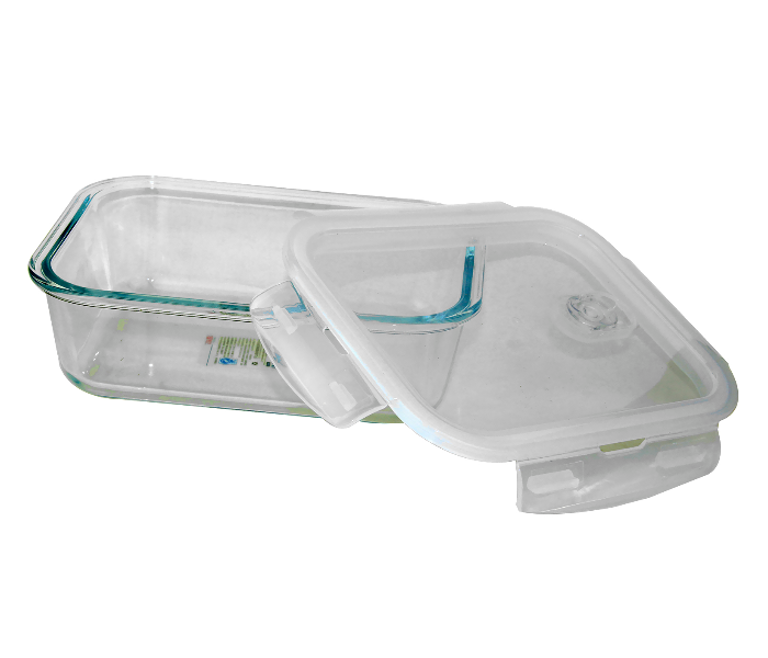 YN137 Microwave Heat Resistant 1040ml Square Glass with Cover 1 in UAE